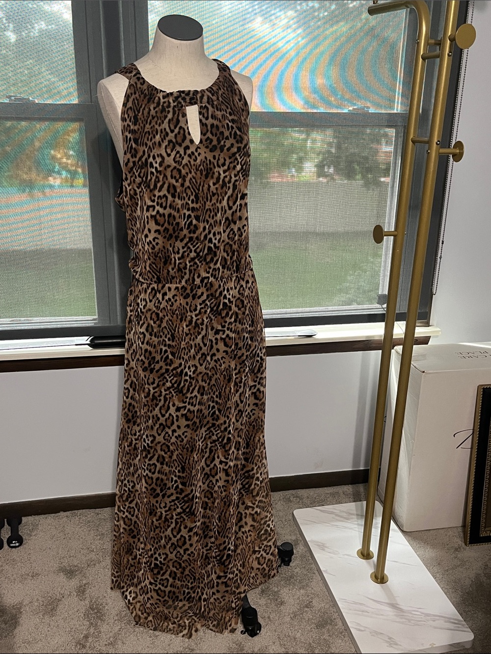 Chico's Leopard Print Sleeveless Maxi Dress - Brown/Tan
